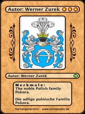 cover image of The noble Polish family Pokora. Die adlige polnische Familie Pokora.